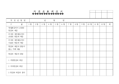 자금운용예산서 자금운용예산서